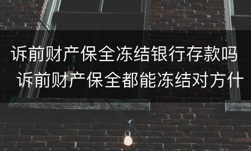 诉前财产保全冻结银行存款吗 诉前财产保全都能冻结对方什么