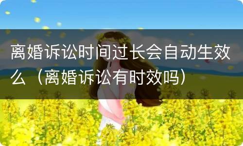 离婚诉讼时间过长会自动生效么（离婚诉讼有时效吗）
