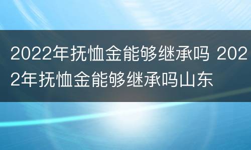 2022年抚恤金能够继承吗 2022年抚恤金能够继承吗山东