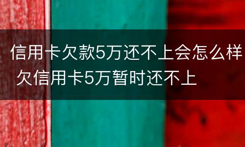 信用卡欠款5万还不上会怎么样 欠信用卡5万暂时还不上