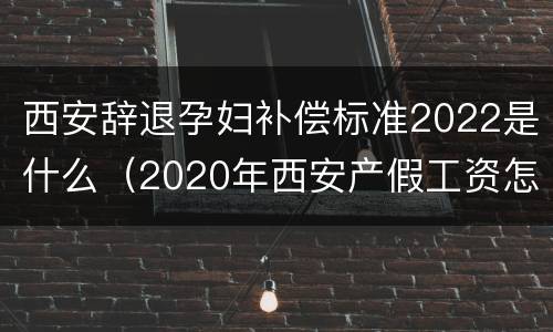 西安辞退孕妇补偿标准2022是什么（2020年西安产假工资怎么发放）