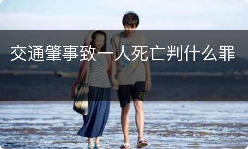交通肇事致一人死亡判什么罪