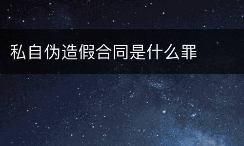 私自伪造假合同是什么罪