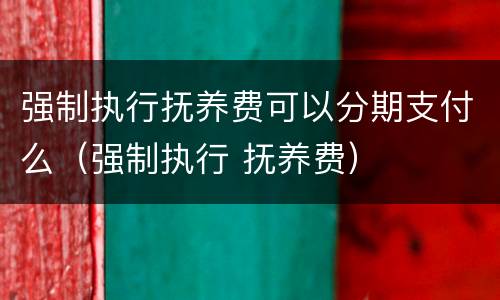 强制执行抚养费可以分期支付么（强制执行 抚养费）