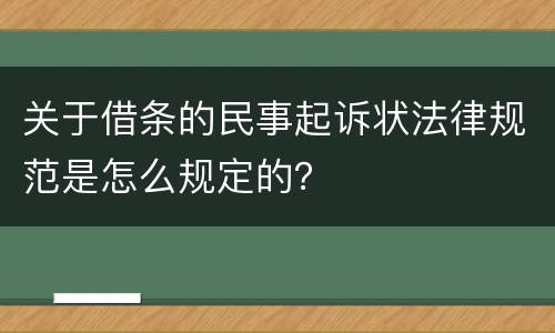 关于借条的民事起诉状法律规范是怎么规定的？