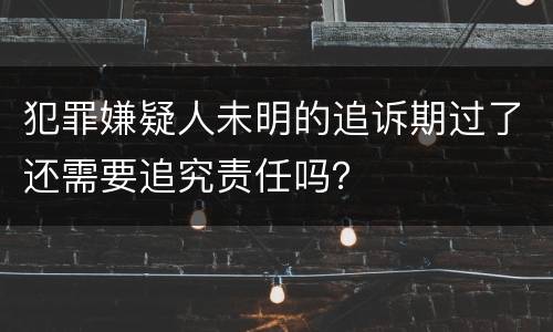 犯罪嫌疑人未明的追诉期过了还需要追究责任吗？