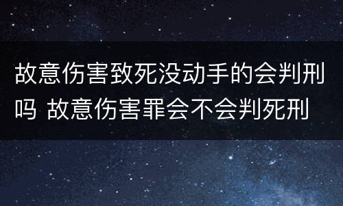 故意伤害致死没动手的会判刑吗 故意伤害罪会不会判死刑
