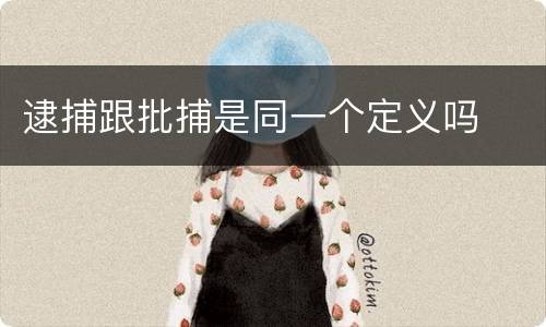 逮捕跟批捕是同一个定义吗
