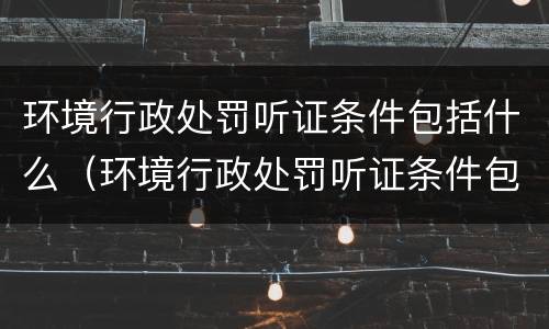 环境行政处罚听证条件包括什么（环境行政处罚听证条件包括什么法律）
