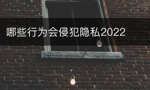 哪些行为会侵犯隐私2022