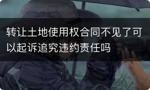 转让土地使用权合同不见了可以起诉追究违约责任吗