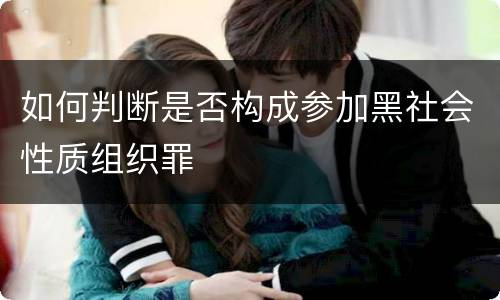如何判断是否构成参加黑社会性质组织罪