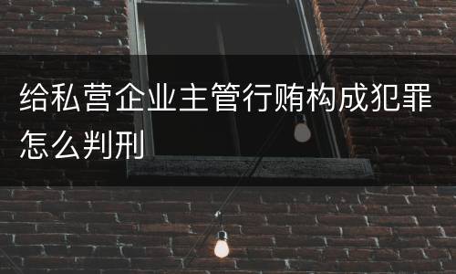 给私营企业主管行贿构成犯罪怎么判刑