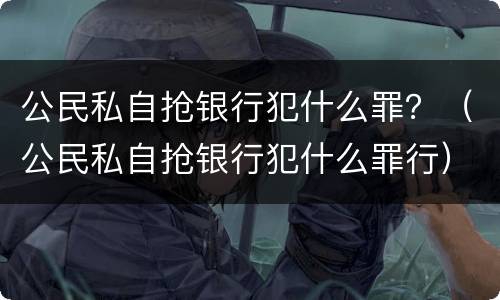 公民私自抢银行犯什么罪？（公民私自抢银行犯什么罪行）