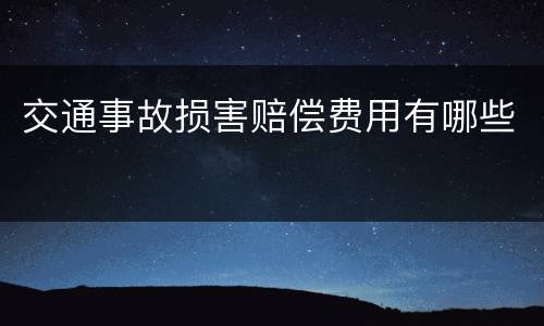 交通事故损害赔偿费用有哪些