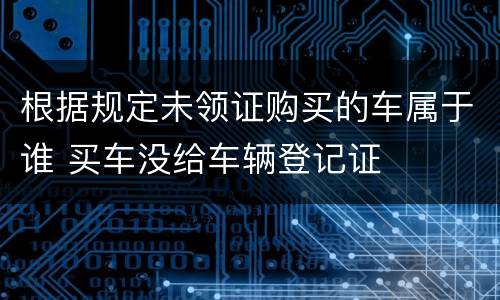 根据规定未领证购买的车属于谁 买车没给车辆登记证