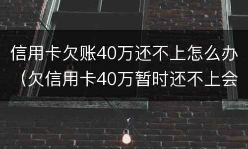 信用卡欠账40万还不上怎么办（欠信用卡40万暂时还不上会怎么样）