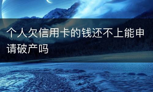个人欠信用卡的钱还不上能申请破产吗