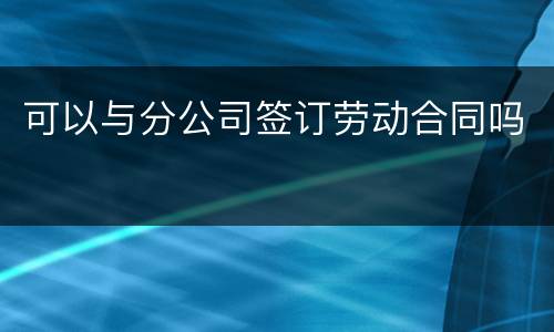 可以与分公司签订劳动合同吗