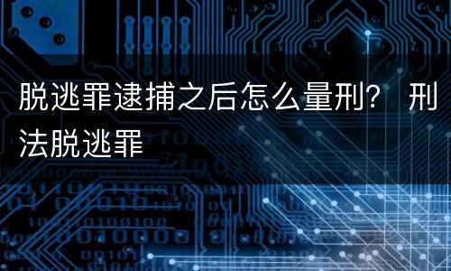 脱逃罪逮捕之后怎么量刑？ 刑法脱逃罪