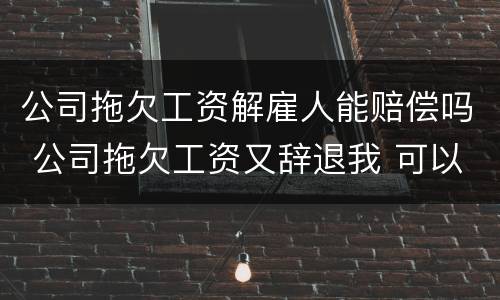 公司拖欠工资解雇人能赔偿吗 公司拖欠工资又辞退我 可以赔偿多少
