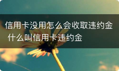 信用卡没用怎么会收取违约金 什么叫信用卡违约金
