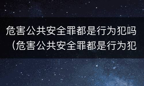 危害公共安全罪都是行为犯吗（危害公共安全罪都是行为犯吗）