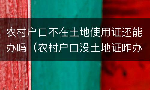 农村户口不在土地使用证还能办吗（农村户口没土地证咋办）