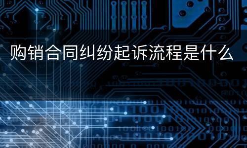 购销合同纠纷起诉流程是什么