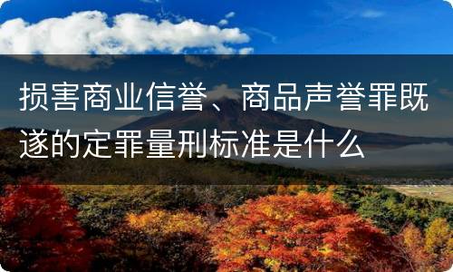 损害商业信誉、商品声誉罪既遂的定罪量刑标准是什么