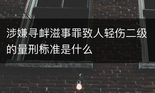 涉嫌寻衅滋事罪致人轻伤二级的量刑标准是什么