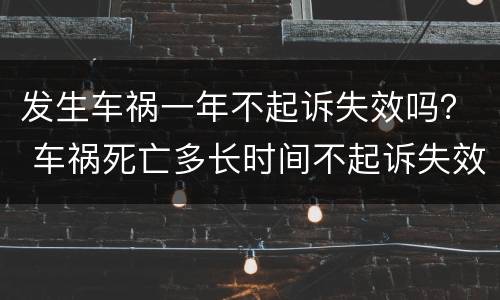 发生车祸一年不起诉失效吗？ 车祸死亡多长时间不起诉失效