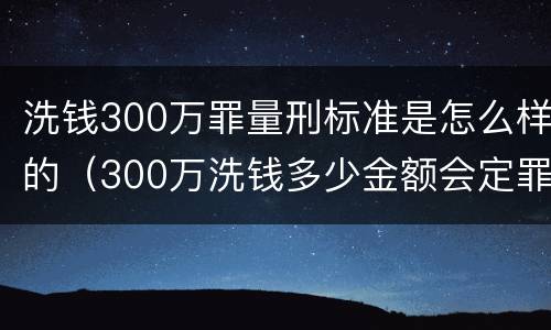 洗钱300万罪量刑标准是怎么样的（300万洗钱多少金额会定罪）