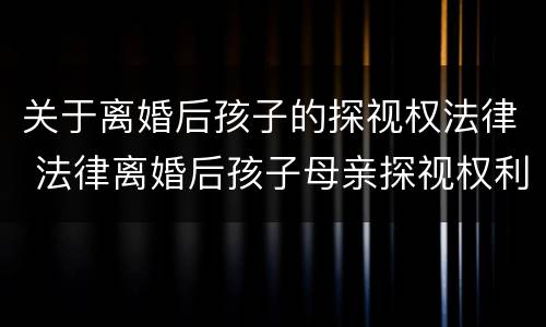 关于离婚后孩子的探视权法律 法律离婚后孩子母亲探视权利