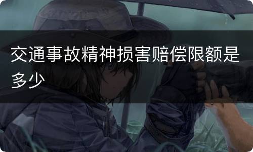 交通事故精神损害赔偿限额是多少