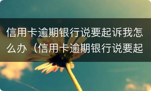 信用卡逾期银行说要起诉我怎么办（信用卡逾期银行说要起诉我怎么办呢）