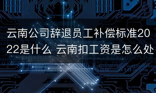 云南公司辞退员工补偿标准2022是什么 云南扣工资是怎么处理