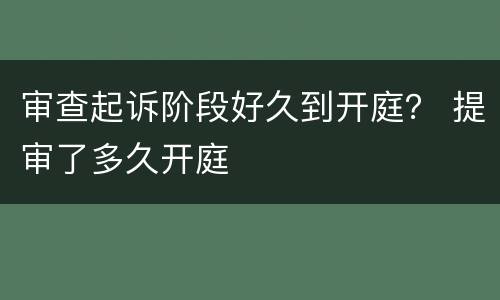 审查起诉阶段好久到开庭？ 提审了多久开庭