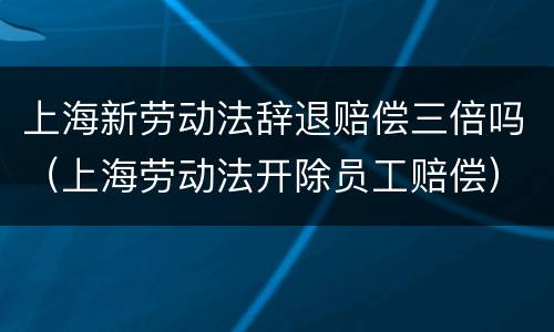 上海新劳动法辞退赔偿三倍吗（上海劳动法开除员工赔偿）