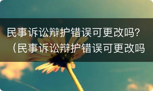 民事诉讼辩护错误可更改吗？（民事诉讼辩护错误可更改吗法院）