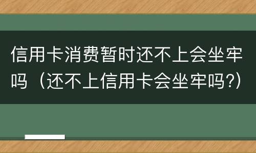 信用卡消费暂时还不上会坐牢吗（还不上信用卡会坐牢吗?）