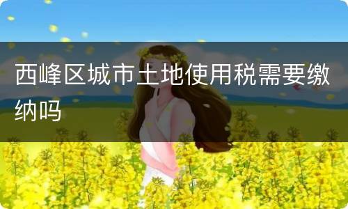 西峰区城市土地使用税需要缴纳吗