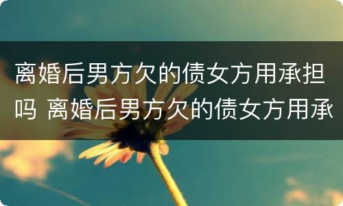 离婚后男方欠的债女方用承担吗 离婚后男方欠的债女方用承担吗怎么处理