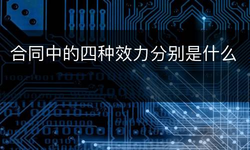 合同中的四种效力分别是什么