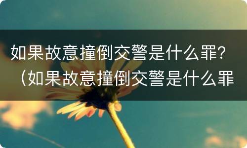 如果故意撞倒交警是什么罪？（如果故意撞倒交警是什么罪行）