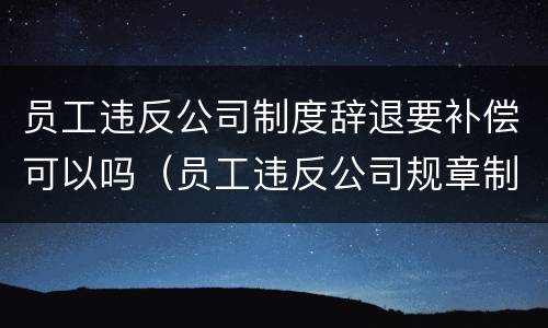 员工违反公司制度辞退要补偿可以吗（员工违反公司规章制度的辞退）