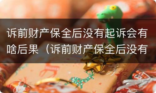 诉前财产保全后没有起诉会有啥后果（诉前财产保全后没有起诉会有啥后果吗）