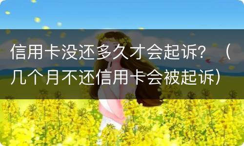 信用卡没还多久才会起诉？（几个月不还信用卡会被起诉）