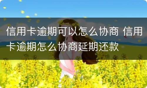 信用卡逾期可以怎么协商 信用卡逾期怎么协商延期还款