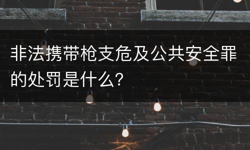 非法携带枪支危及公共安全罪的处罚是什么？